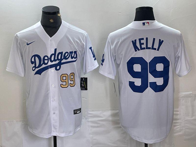Men Los Angeles Dodgers #99 Kelly White Nike Game MLB Jersey style 4